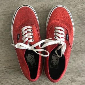 Red Glitter Vans Sz 8